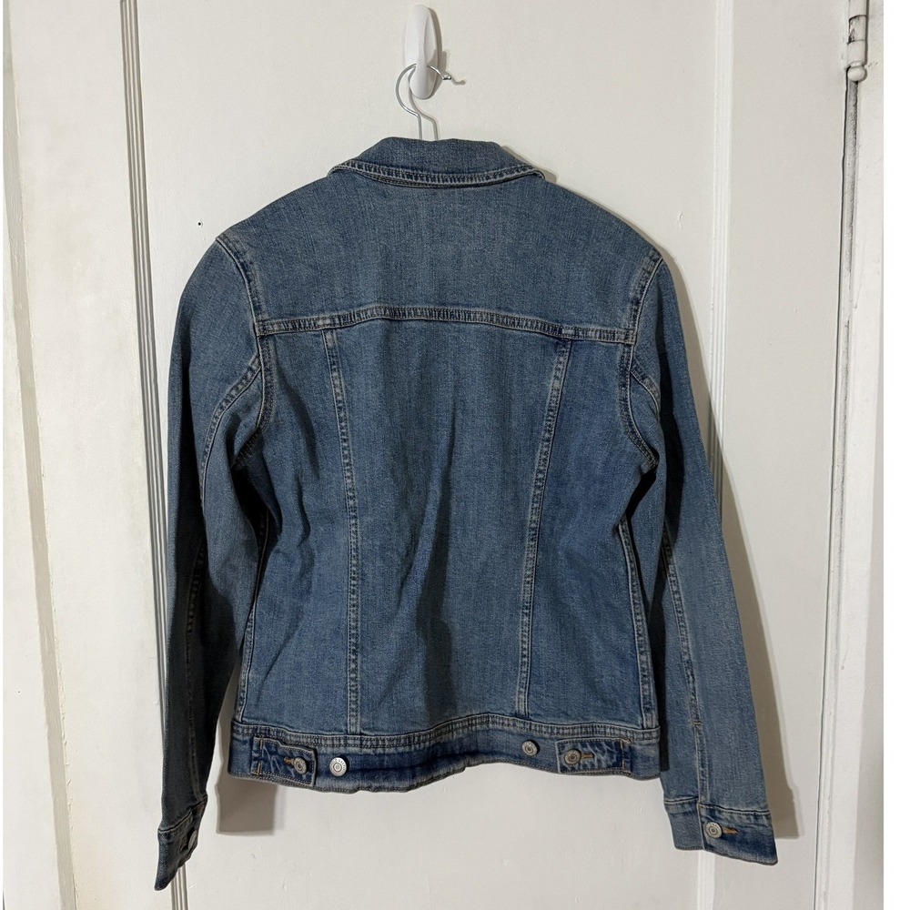 Old Navy Womens Medium Wash Denim Trucker Jacket Blue Jean Size S Small - Picture 2 of 3
